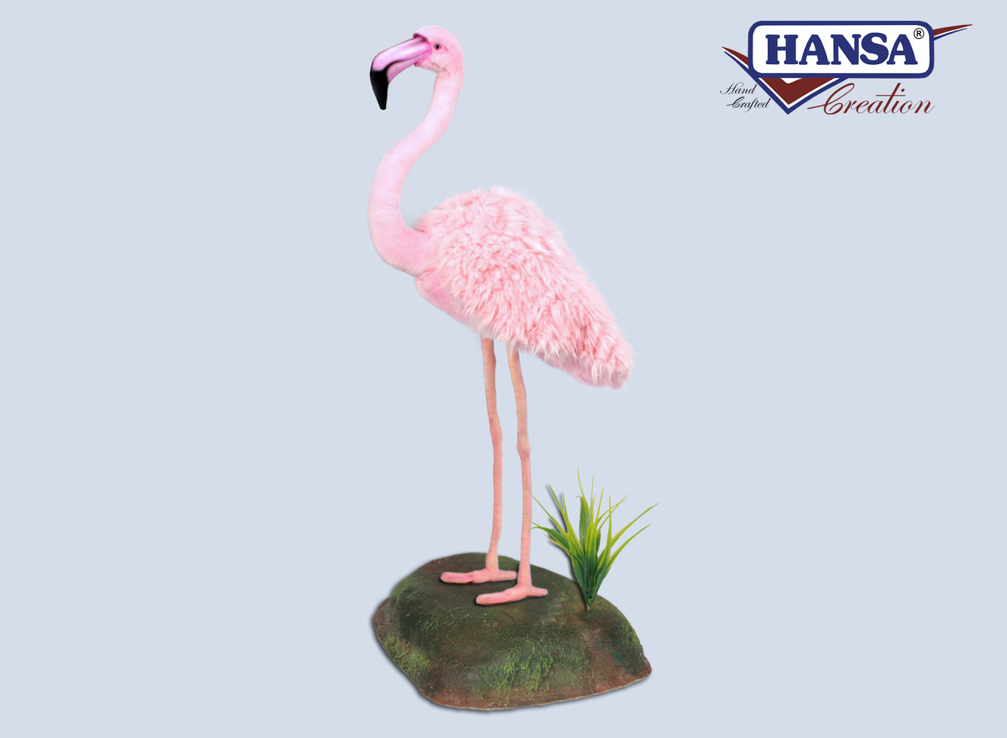 Hansatronics Flamingo Pink on Rock 34" H (0418)