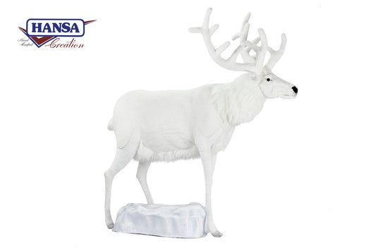 Hansatronics Mechanical White Deer Talking Singing 60 in. (0640)